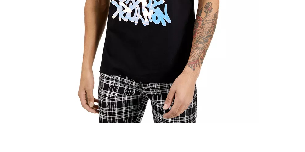 INC International Concepts Men's City Graffiti Graphic T-Shirt Black Size Small