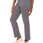 JM Women's Collection Jacquard Pull-On Pants Blue Size XX Large