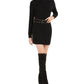 Bar III Women's Belted Sweater Dress Black Size Medium