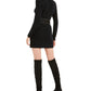 Bar III Women's Belted Sweater Dress Black Size Medium