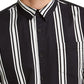 Sun + Stone Men's Vertical Striped Shirt Black Size Medium