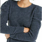 INC International Concepts Women's Puff-Sleeve Sweater Blue Size Small