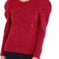 INC International Concepts Women's Puff-Sleeve Sweater Real Red Size X-Small