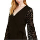 INC International Concepts Women's Leopard Print Velvet Burnout Sweater Black Size X-Small