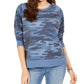 Style & Co Women's Camo Sweatshirt Blue Size Extra Small