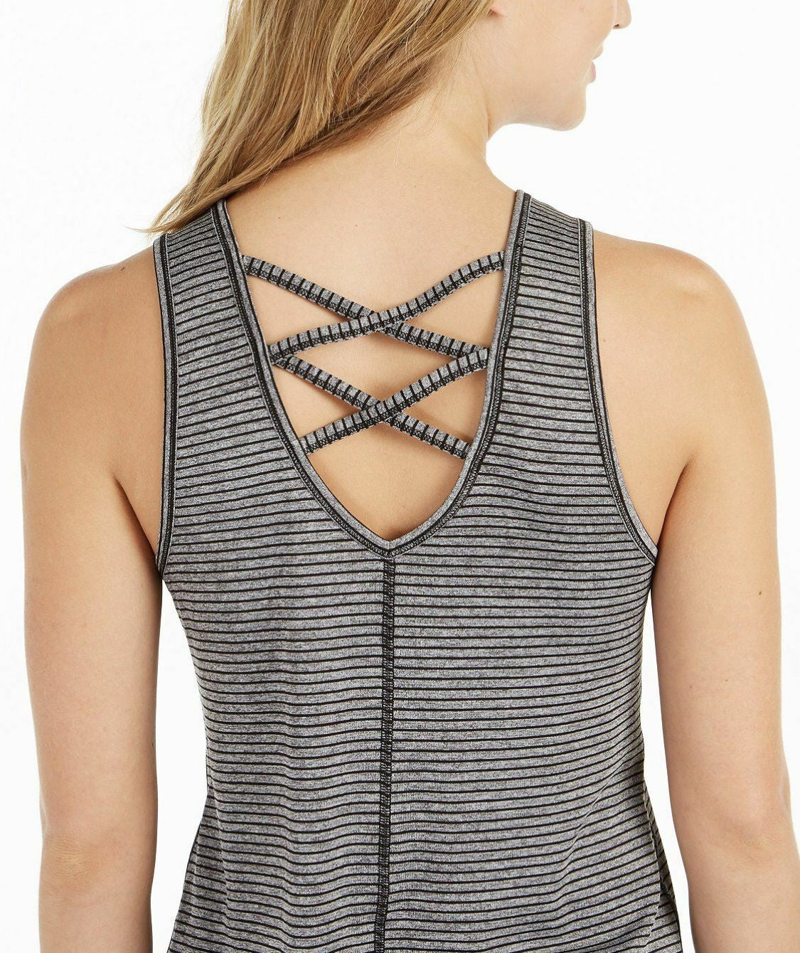 Ideology Women's Strappy Back Tank Top Black Size Medium