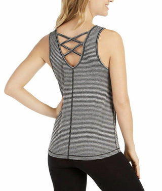 Ideology Women's Strappy Back Tank Top Black Size Medium