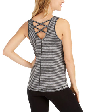 Ideology Women's Strappy Back Tank Top Black Size X-Small