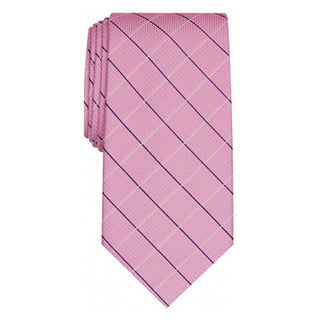 Club Room Men's Classic Grid Tie Pink Size Regular