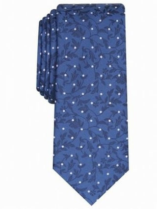 Bar III Men's Iris Skinny Floral Dot Tie Navy Size Regular