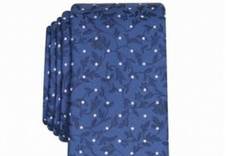 Bar III Men's Iris Skinny Floral Dot Tie Navy Size Regular