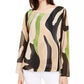 Alfani Women's Printed Angel Sleeve Top Beige Size Petite Medium