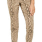 Style & Co Women's Curvy Tummy-Control Printed Skinny Jeans Brown Size 14