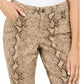 Style & Co Women's Curvy Tummy Control Printed Skinny Jeans Brown Size 10