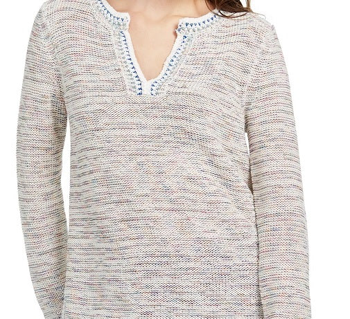 Style & Co Women's Crochet-Trim Tunic Pink Size X-Large