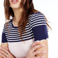 Maison Jules Women's London Printed Scalloped Top Navy Size Medium