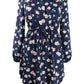 Maison Jules Women's Printed Double-Hem Split-Neck Dress Navy Size Large