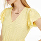 Maison Jules Women's Printed Drawstring Waist Dress Medium Yellow Size Large