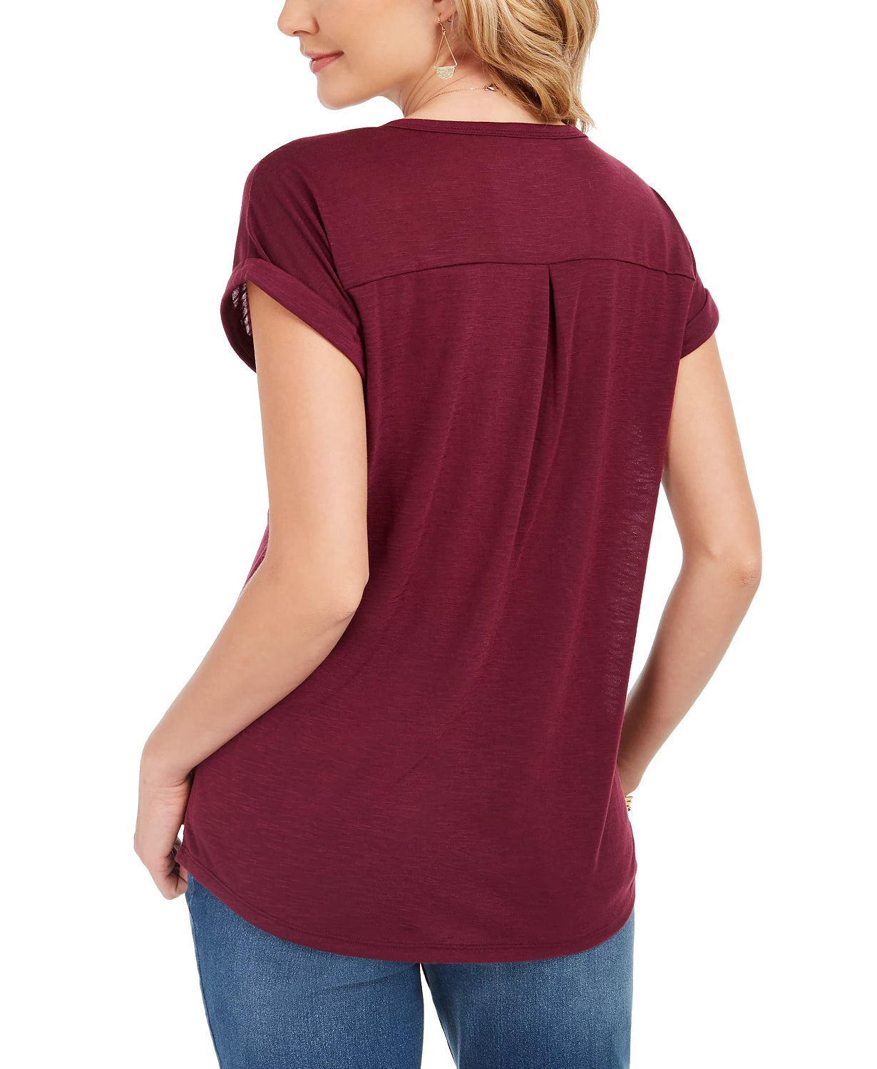 Style & Co Women's Graphic T-Shirt Purple Size Extra Small