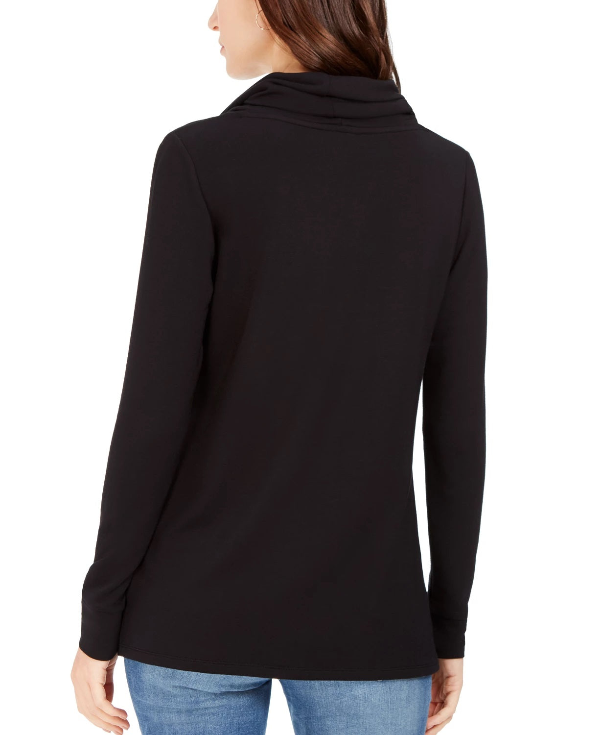 Charter Club Women's Cowlneck Top Black Size Small