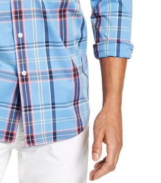 Club Room Men's Plaid Shirt Navy Size Small