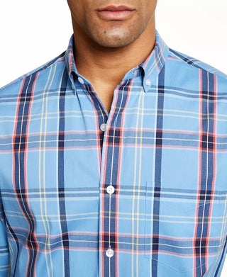 Club Room Men's Plaid Shirt Navy Size XX-Large