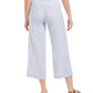 Style & Co Women's Wide-Leg Linen Cropped Pants Blue Size Extra Large