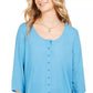 Style & Co Women's Swing Blouse Blue Size X-Small