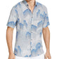 Alfani Men's Fallen Geo Print Shirt Navy Size Large