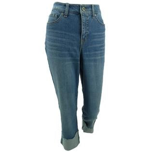 Style & Co Women's High Rise Crop Straight Leg Jeans Blue Size 6