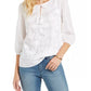 Style & Co Women's Cotton Peasant Blouse White Size Large