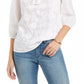 Style & Co Women's Cotton Peasant Blouse White Size Large