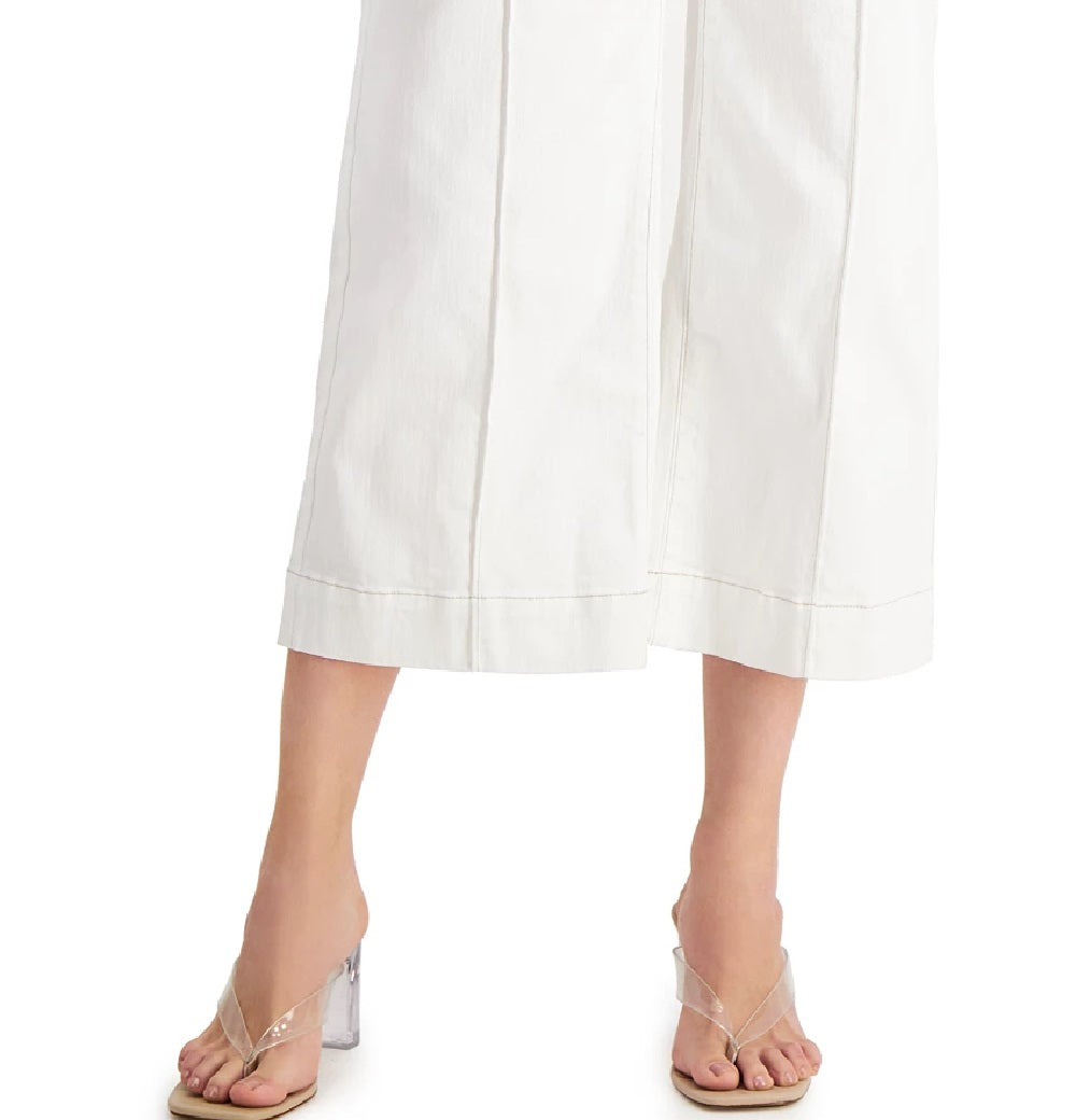 INC International Concepts Women's Tie Waist Culotte Pants White Size 8