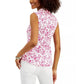 Charter Club Women's Toile-Print Sleeveless Shirt  Pink Size 16