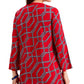 Charter Club Women's Cotton Printed Lace-Up Tunic Red Size X-Large