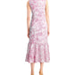 Charter Club Women's Printed Eyelet Ruffled Faux-Wrap Dress Dark Pink Size 8