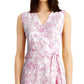 Charter Club Women's Printed Eyelet Ruffled Faux-Wrap Dress Dark Pink Size 8