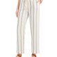 Charter Club Women's Striped Linen Pants Brown Size Large