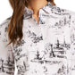 Charter Club Women's Printed Blouse White Size Small