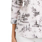 Charter Club Women's Printed Blouse White Size Small