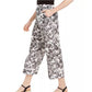 Charter Club Women's Printed Wide Leg Capri Pants White Size Medium