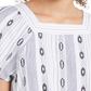 Style & Co Women's Printed Square Neck Tie Front Top White Size X-Small
