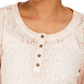 Style & Co Women's Lace Henley Top Pink Size Large