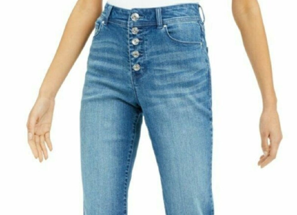INC International Concepts Women's Curvy Double Hem Ankle Jeans Blue Size 8