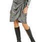 INC International Concepts Women's Puff-Sleeve Velvet Wrap Dress Black Size Large