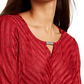 BCX Juniors' Rhinestone-Neckline Striped Top Red Size Extra Small