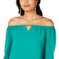 Thalia Sodi Women's Off The Shoulder Keyhole Blouse Green Size Large