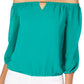 Thalia Sodi Women's Off The Shoulder Keyhole Blouse Green Size Large