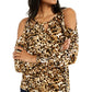 Thalia Sodi Women's Printed Cold-Shoulder Top Black Size Extra Large