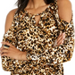 Thalia Sodi Women's Printed Cold-Shoulder Top Black Size Extra Large